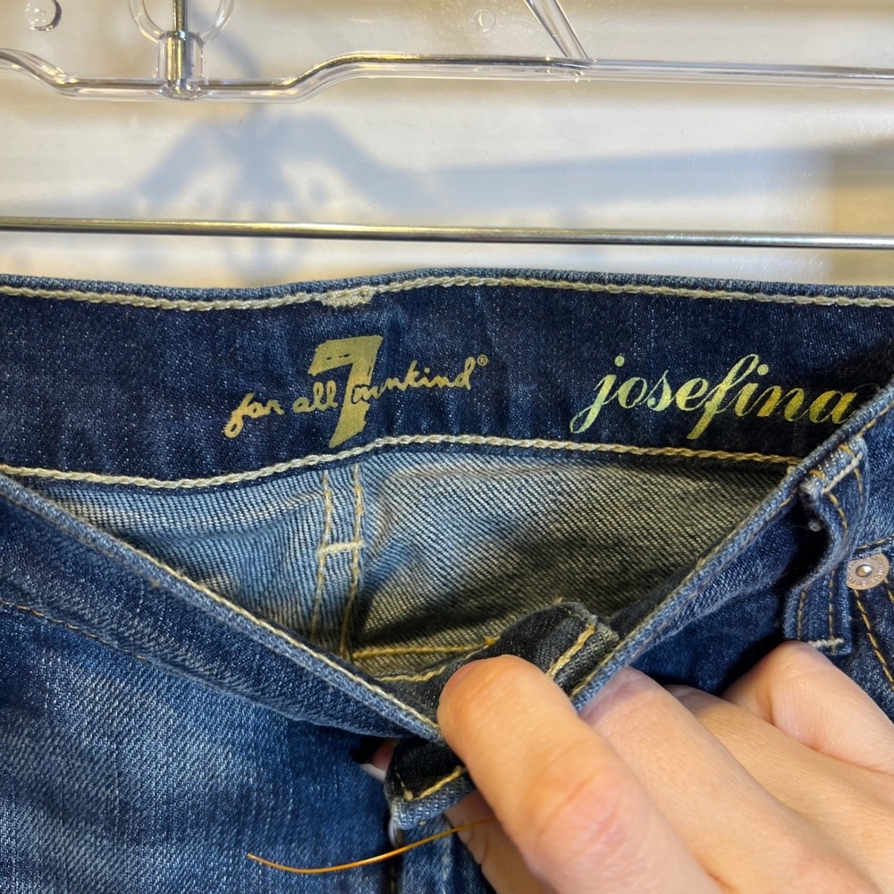 7 For All Mankind Women Josefina Jeans Distressed Boyfriend Blue 31 - Picture 7 of 16